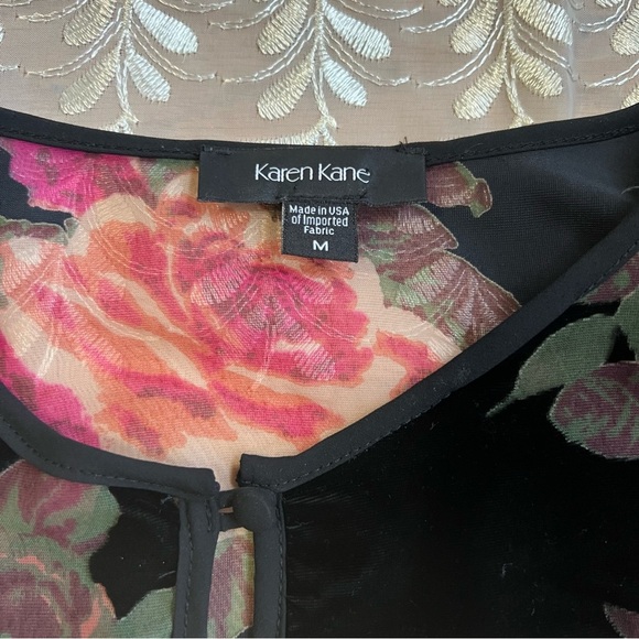 Y2K Oversized Velvet and Mesh Floral Blouse/Top -Size M -TP03 - Picture 6 of 8